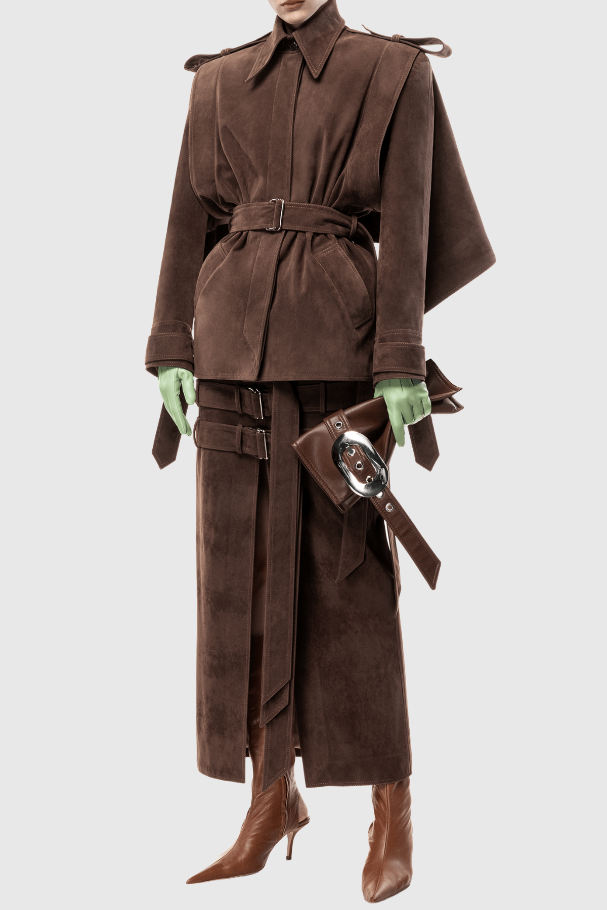 Santa Suede Belted Jacket
