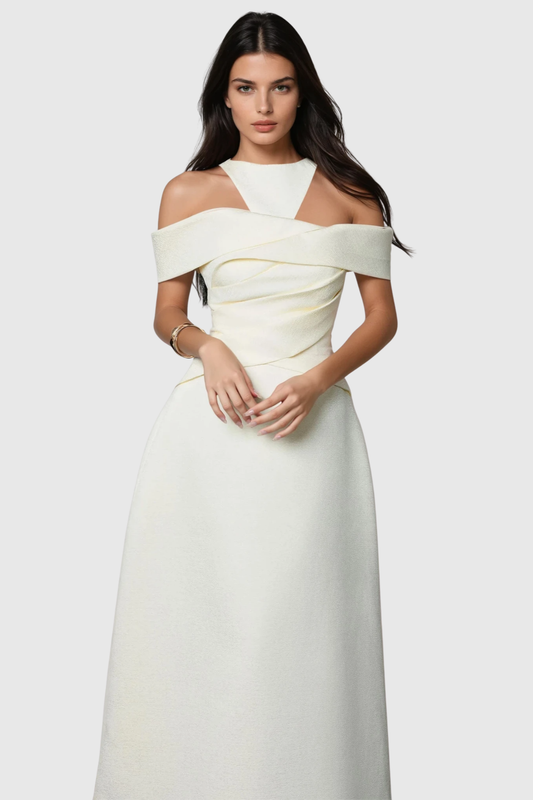 Sattie Off Shoulder Deconstruct Maxi Dress
