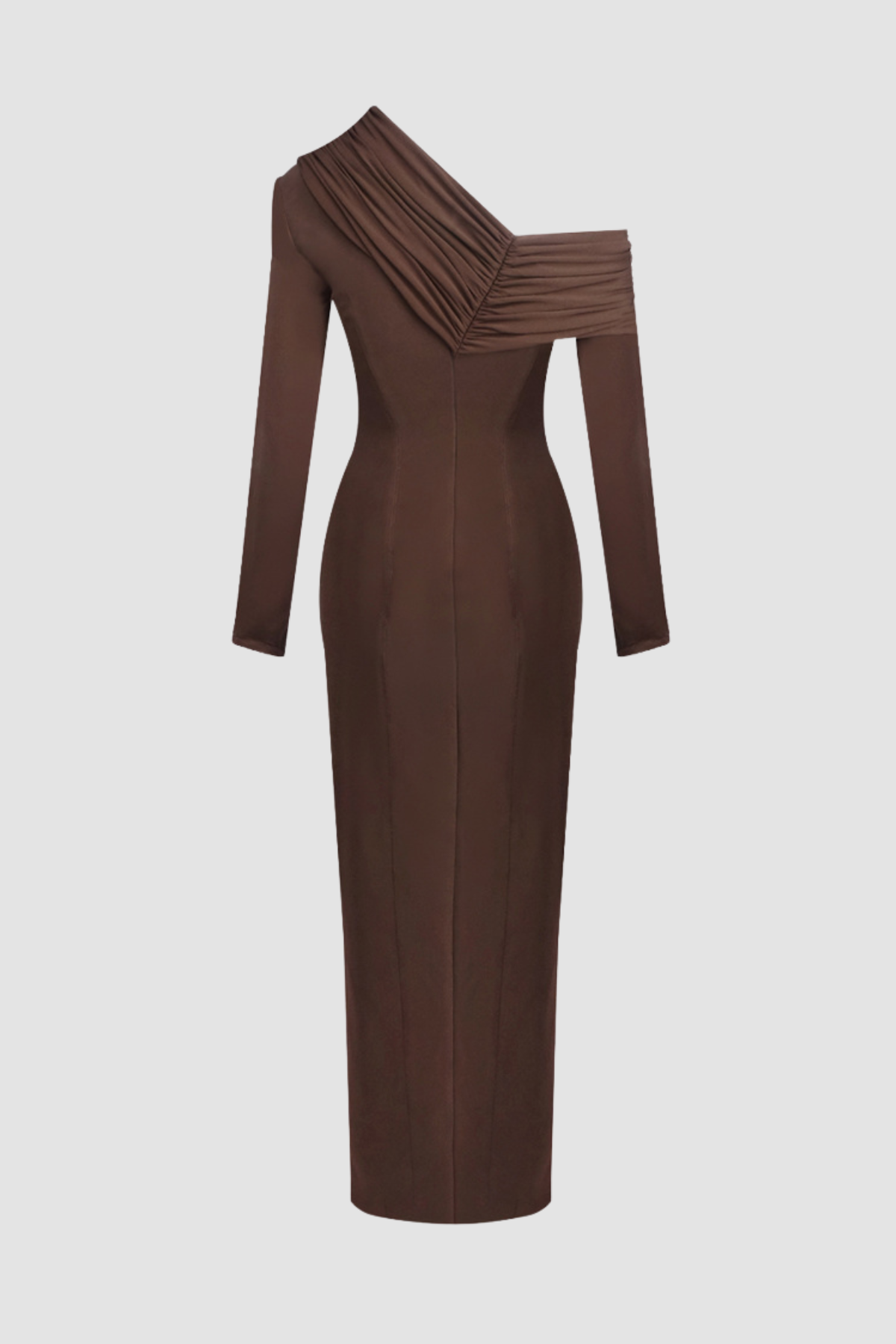 Sibeo Asymmetric Off Shoulder Rudhed Maxi Dress