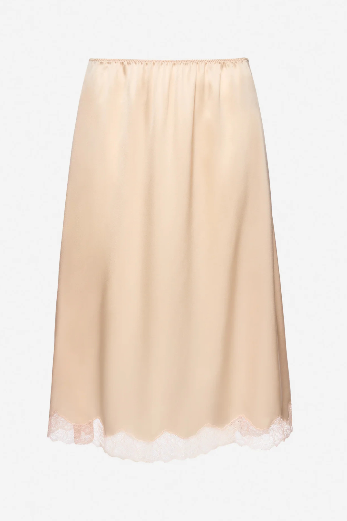 Silene Floral Lace-trim Satin Top - Pink
