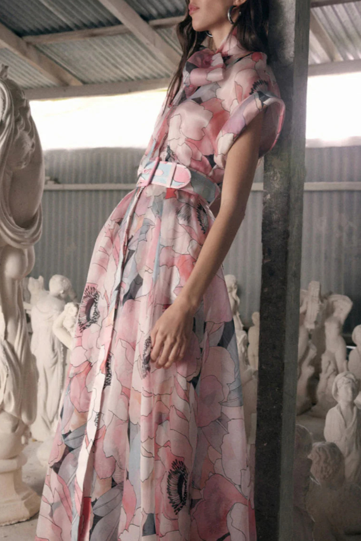 Telina Floral Belted Maxi Dress