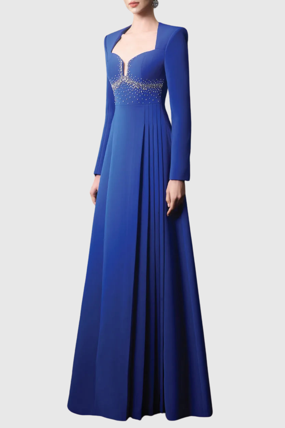 Thiaga Crystal Embellished Pleated Maxi Dress