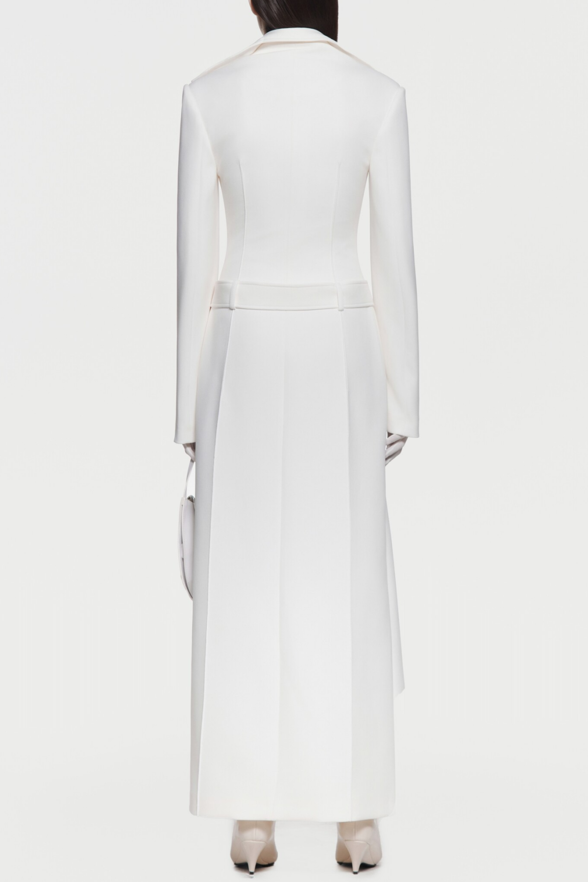 Tranya Metalic Embellished Strap Coat - White