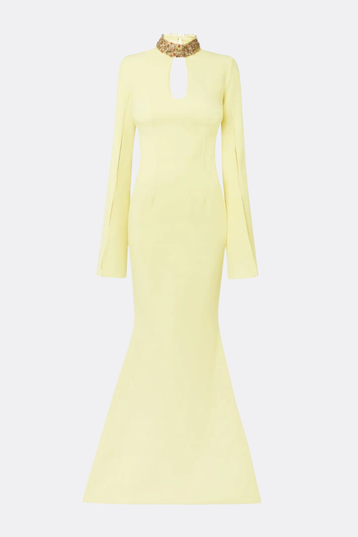 Tuliay Diamante Embellished Cutout Maxi Dress - Yellow