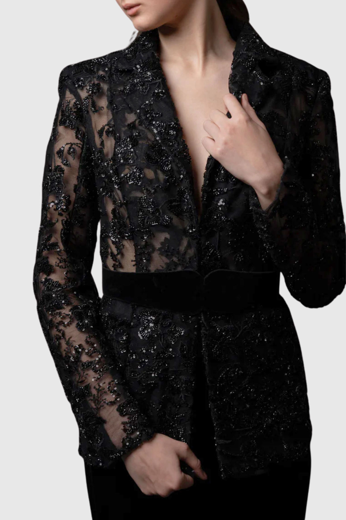 Valencia Floral Embroidered Blazer & Trousers Set