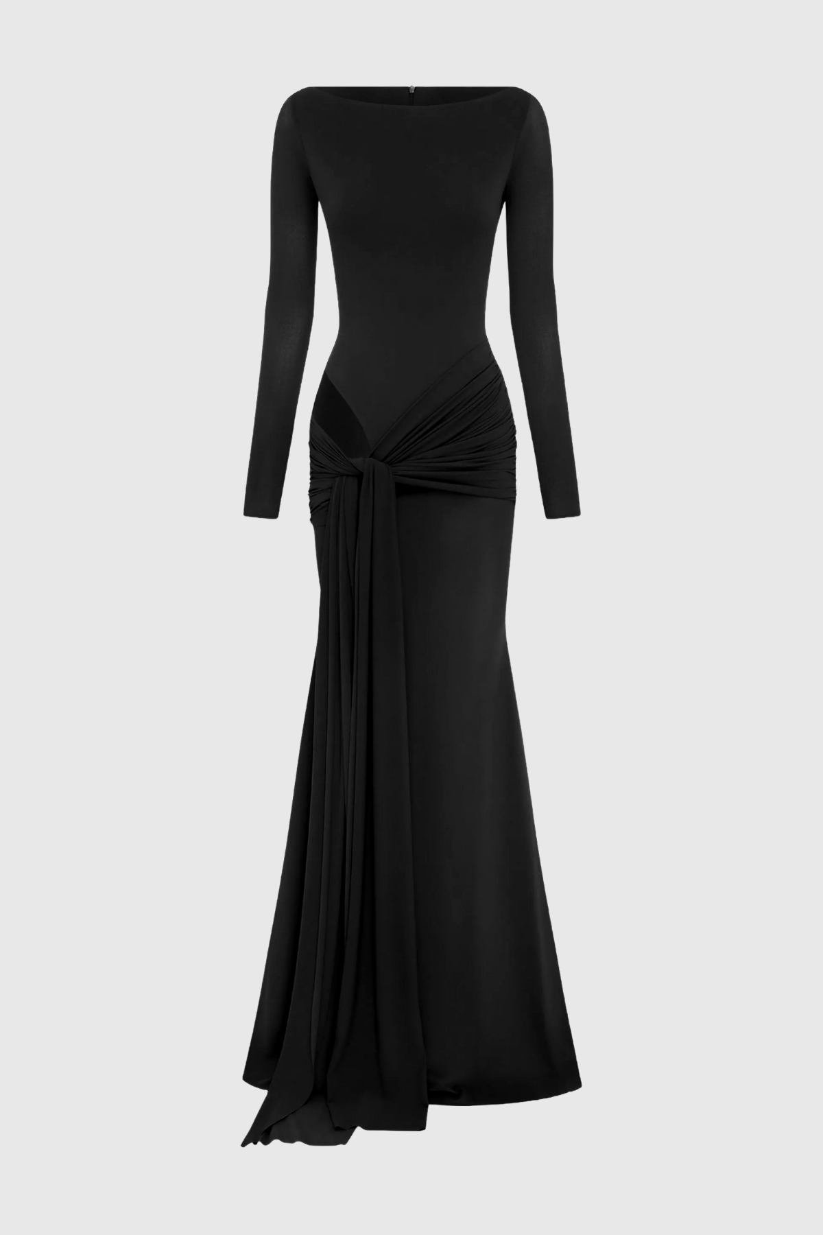 Valor Cutout Draped Maxi Dress - Black