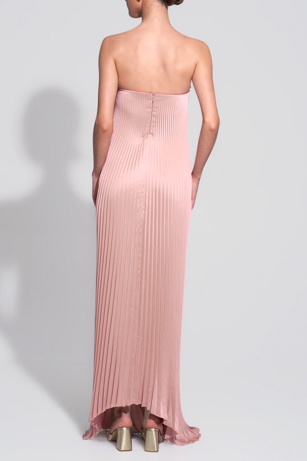 Vatalie Strapless Pleated Maxi Dress - Pink