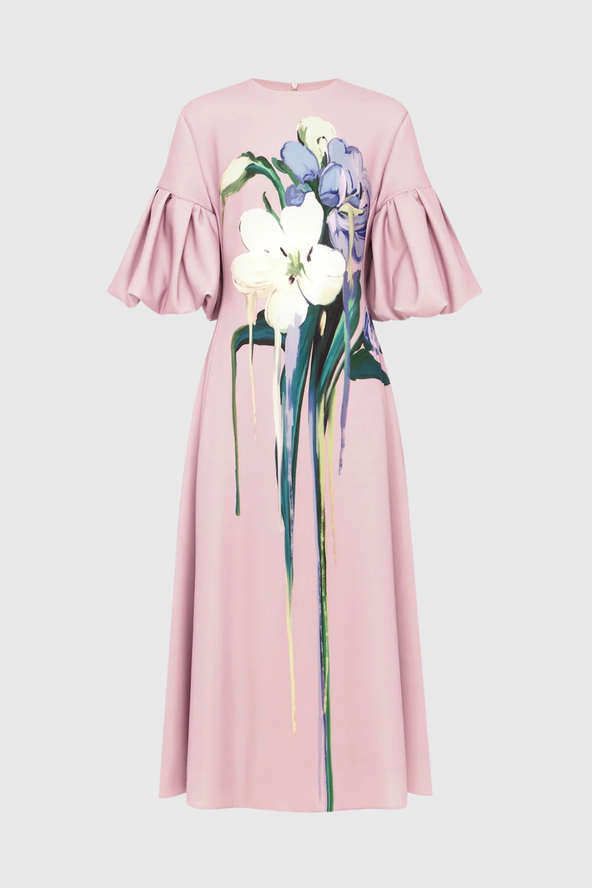 Vhitley Floral Puff Sleeves Midi Dress