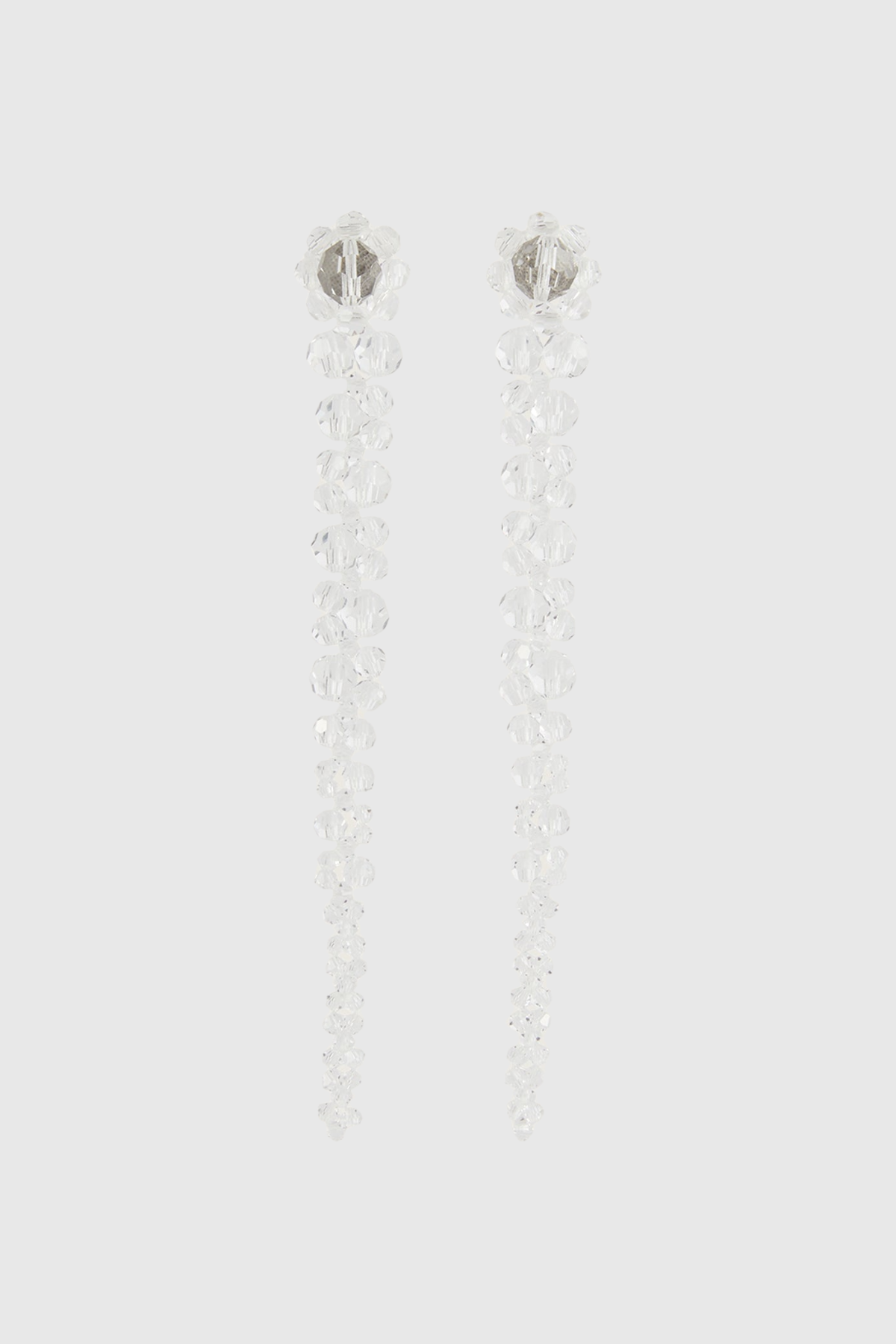 Vihoa Crystal Beaded Drip Earrings - Transparent