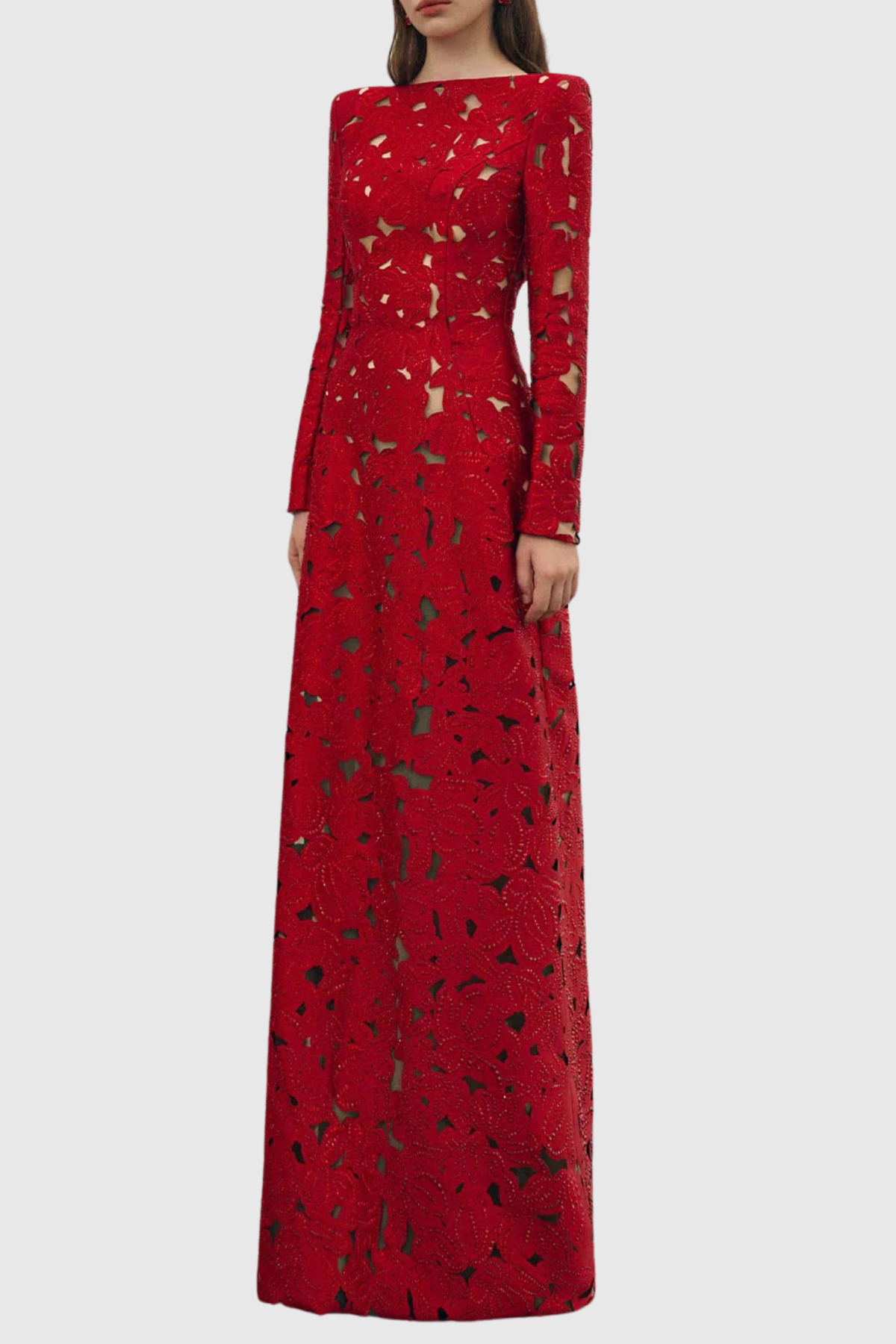 Vylah Floral Crystal Embellished Maxi Dress