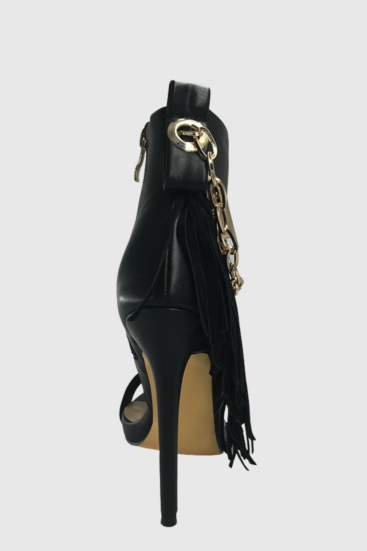Wamia Fringe Chain Ankle Sandals