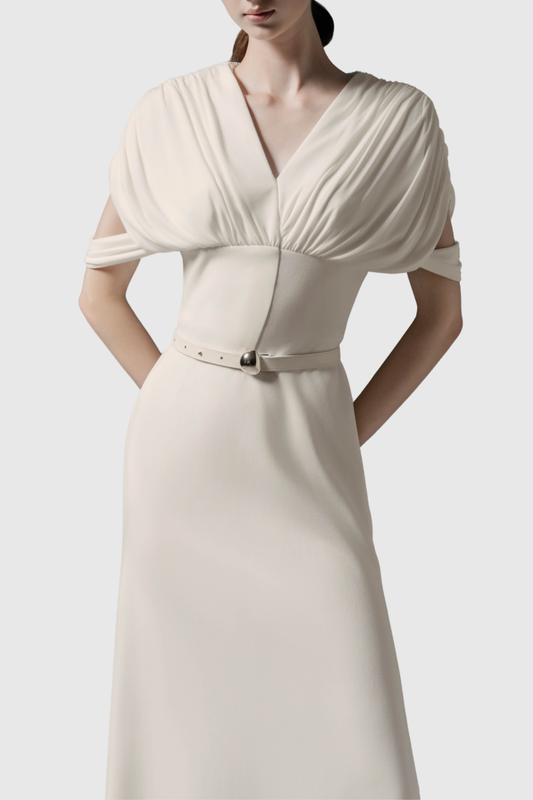 Xelina Draped Belted Maxi Dress