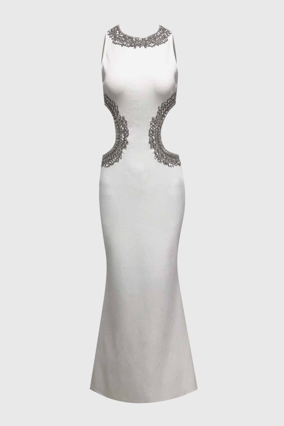 Zachara Crystal Embellished Cutout Maxi Bandage Dress