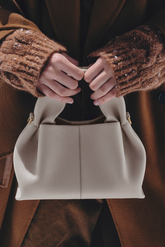 Zafira Leather Cloud Bag - Grey