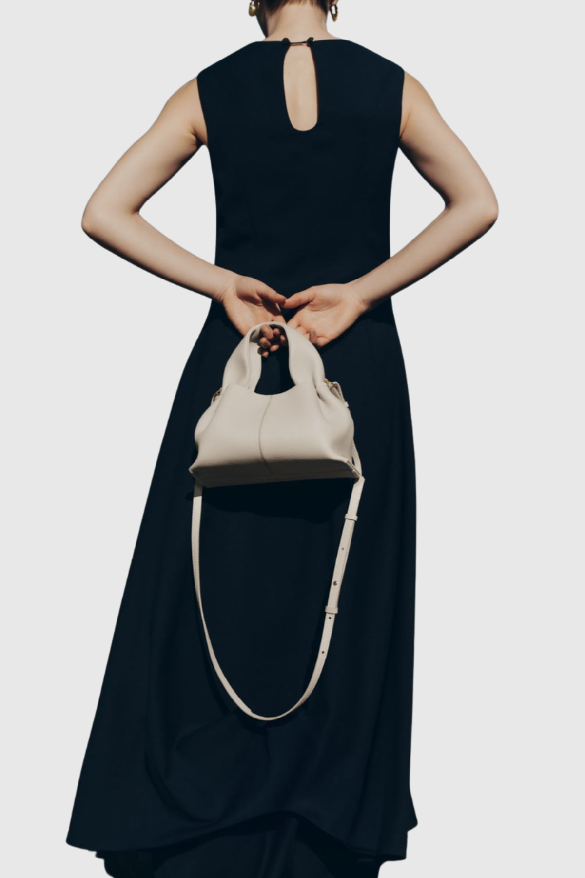 Zafira Leather Cloud Bag - White