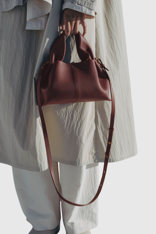 Zafira Leather Cloud Bag - Wine