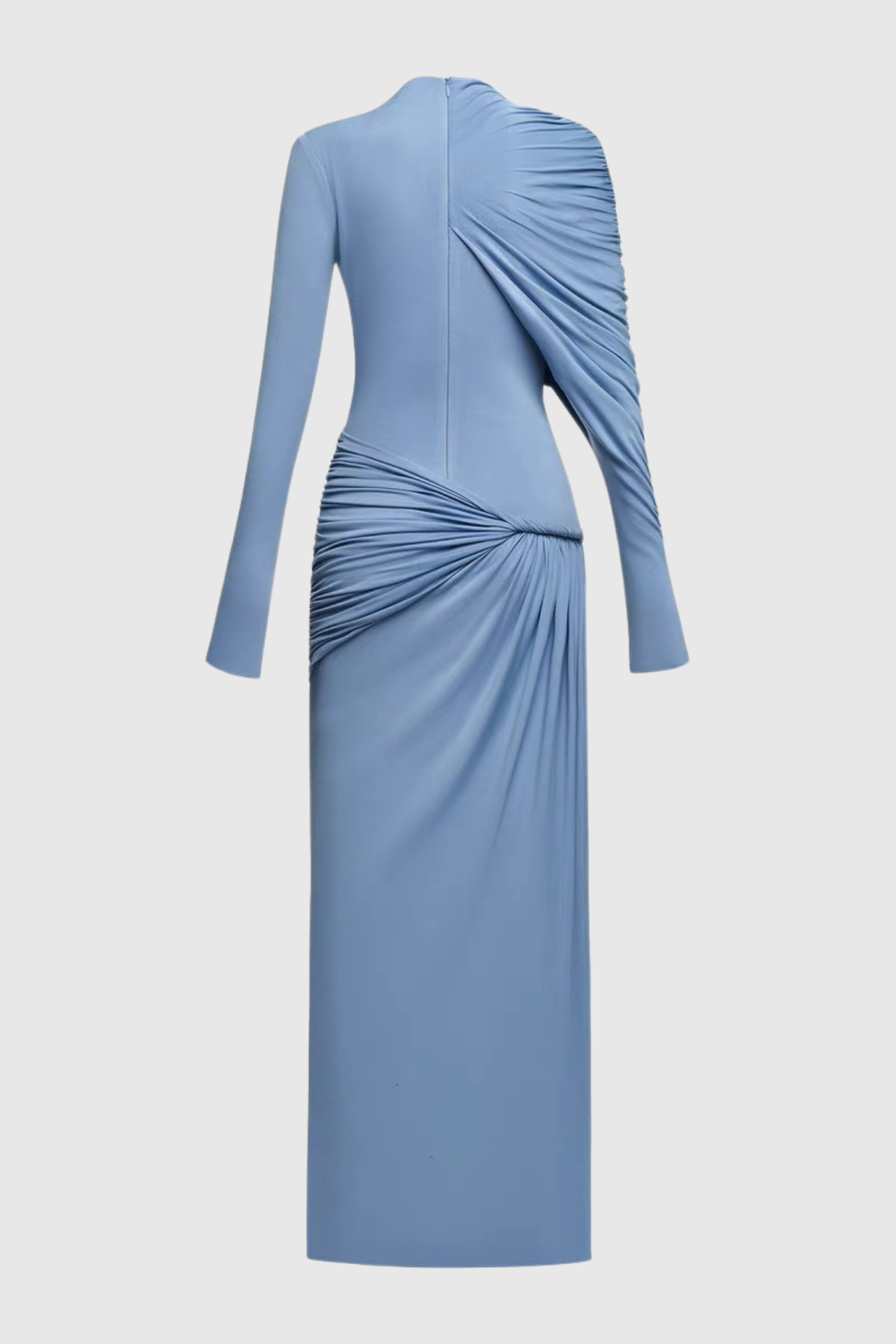 Zamir Asymmetric Ruched Maxi Dress - Blue