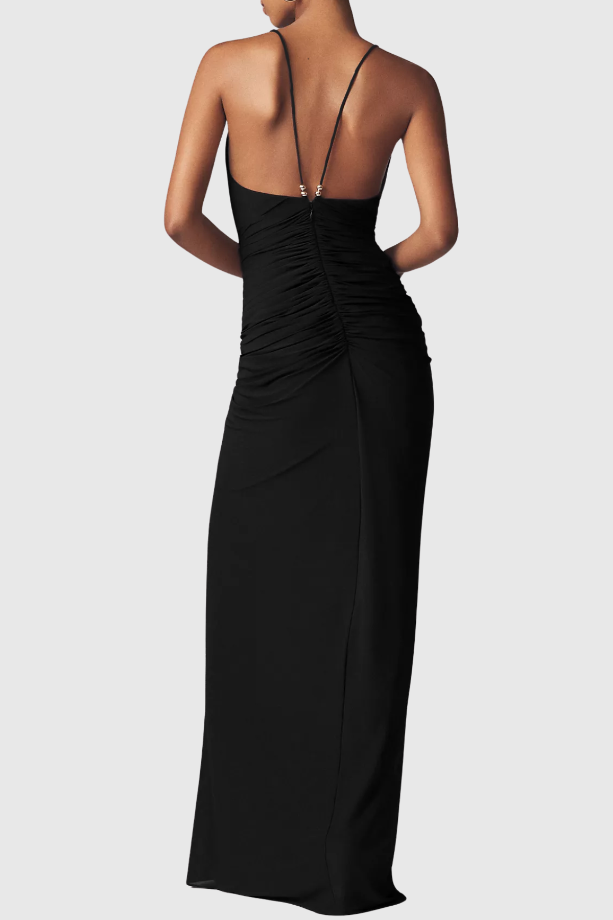 Zebede Lunge Ruched Maxi Dress - Black