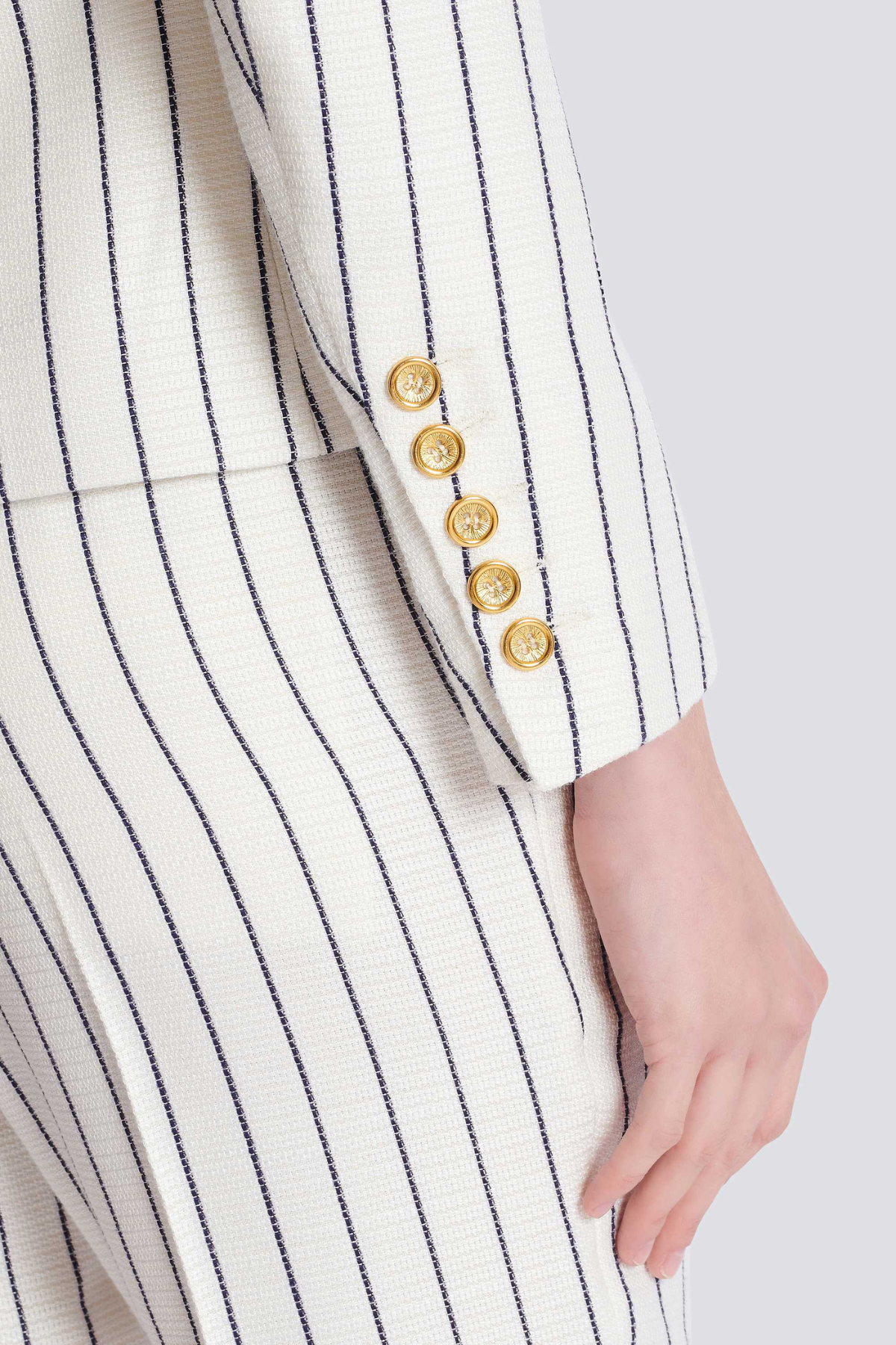 Zento Pinstripe Buttoned Blazer