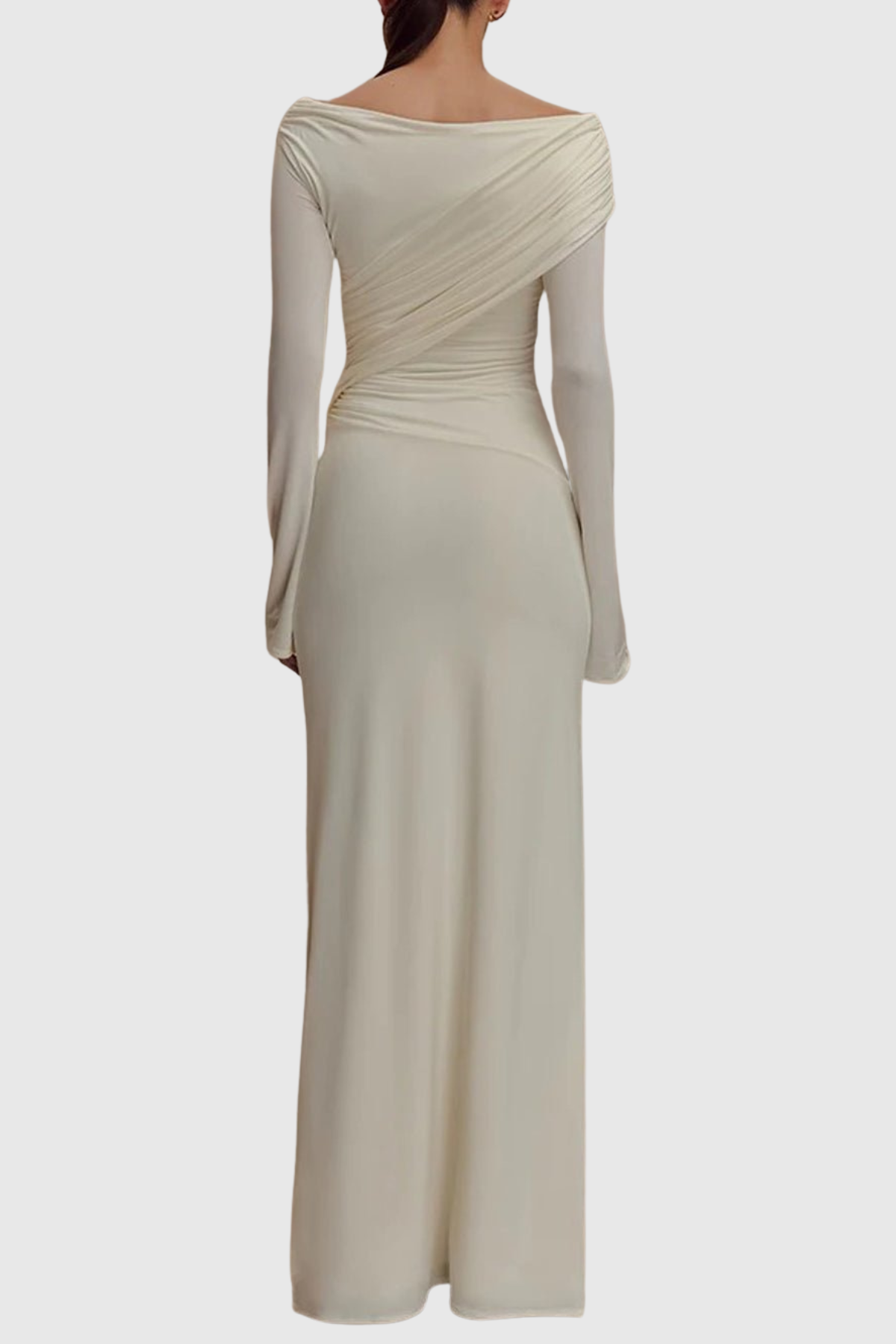 Zephya Off Shoulder Ruched Maxi Dress - White