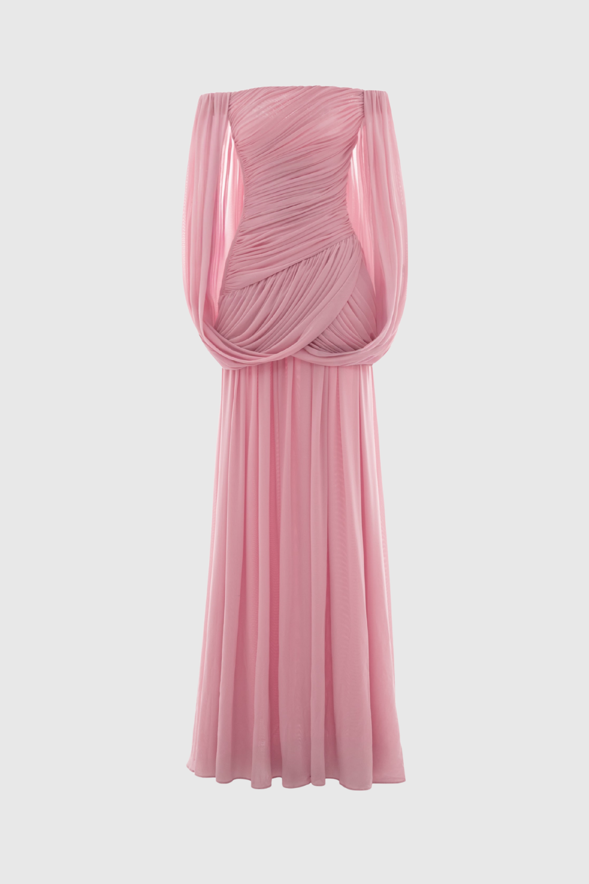 Zhuria Off Shoulder Draped Maxi Dress - Pink
