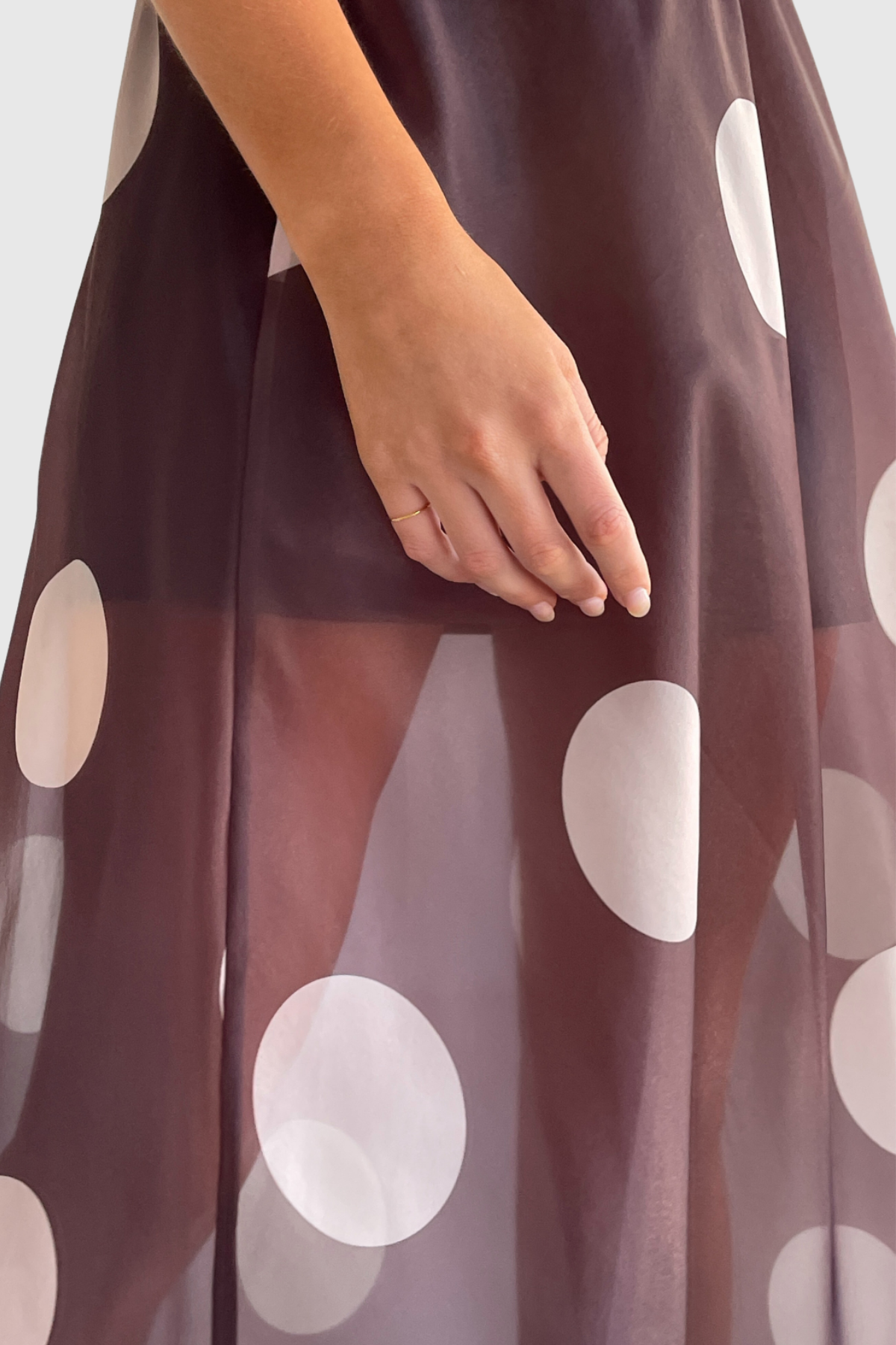 Ziley Off Shoulder Polka Dot Top & Maxi Skirt Set - Black