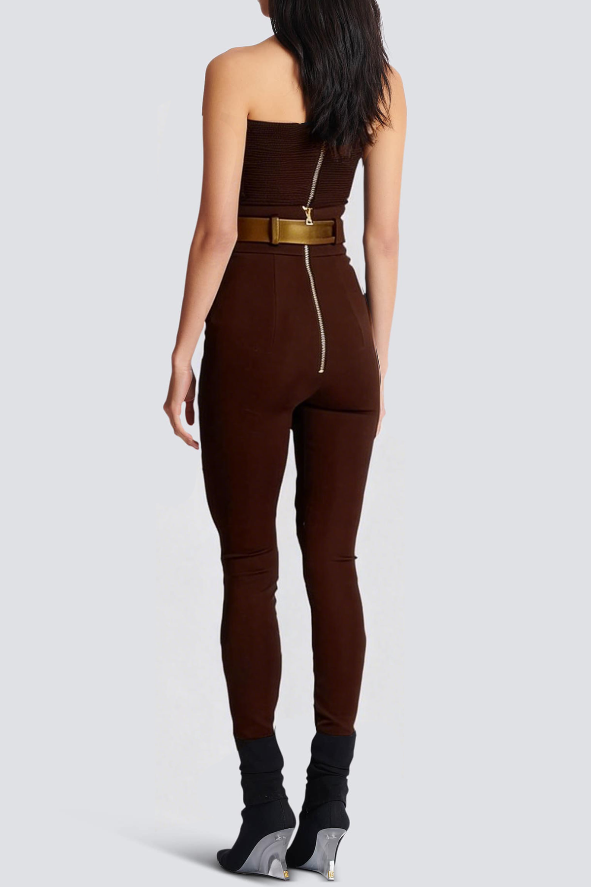 Zuko Gold Belted Leggings - Brown