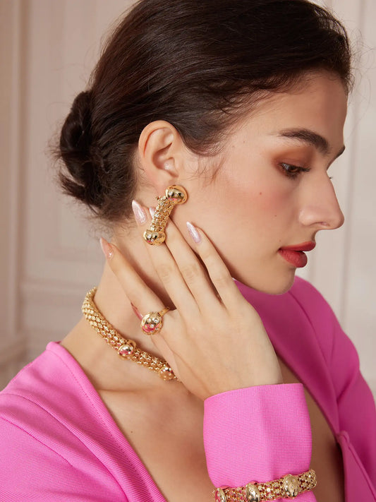 Gold Designer Jewelry Set