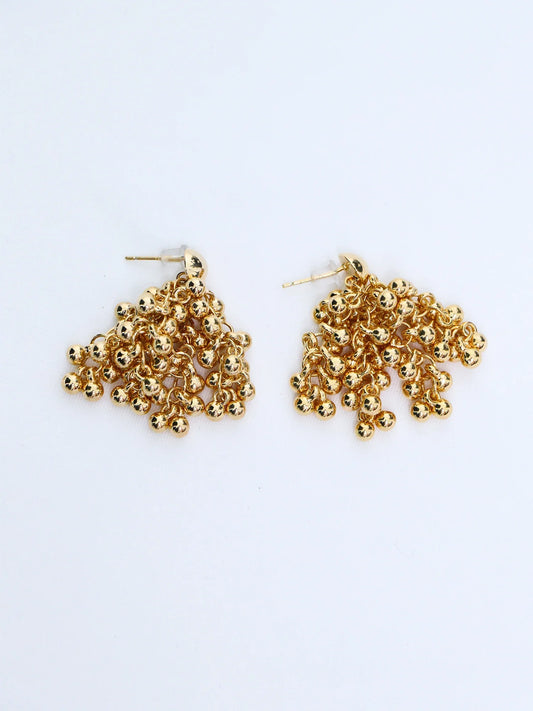 Golden Pearl Stud Earrings