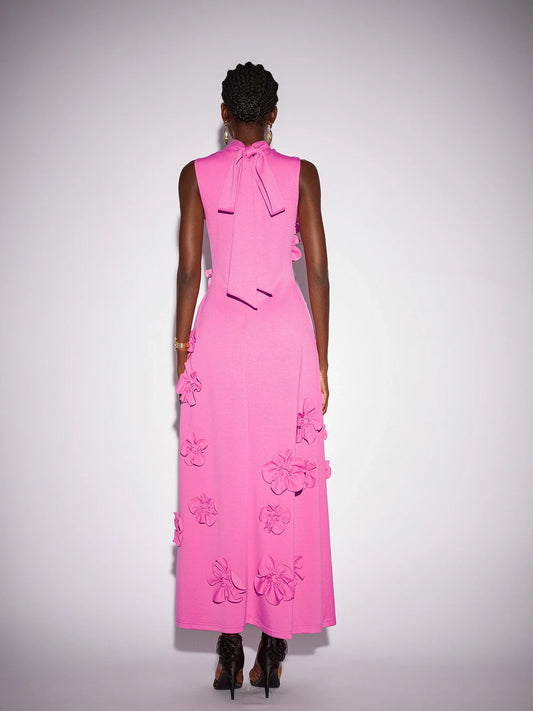 Pink floral Sleeveless Maxi dress