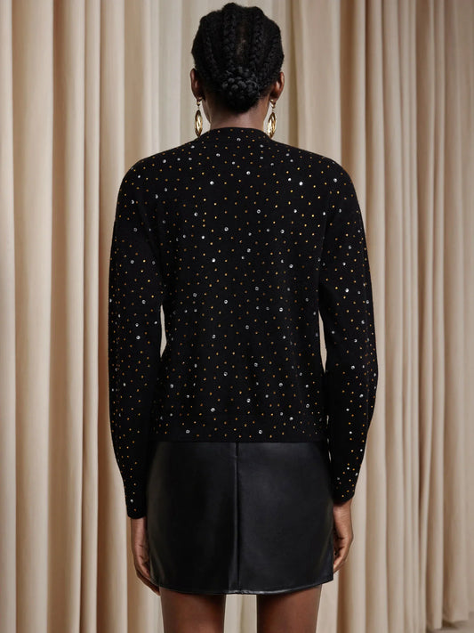 Rhinestone V-Neck Tie-Up Top