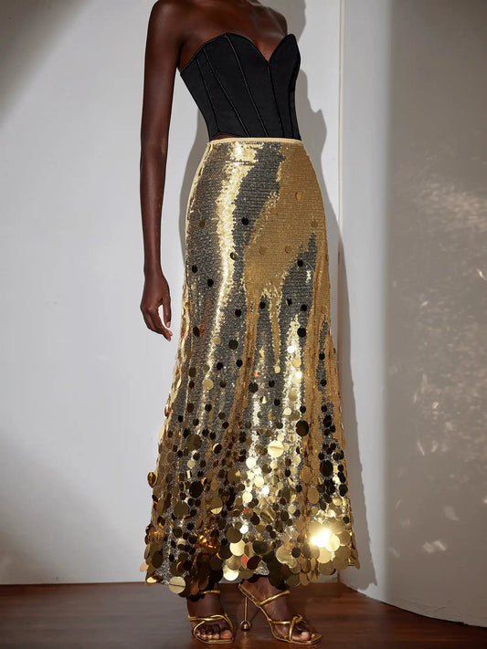 Sparkly Sequin Maxi Skirt(Just a skirt)