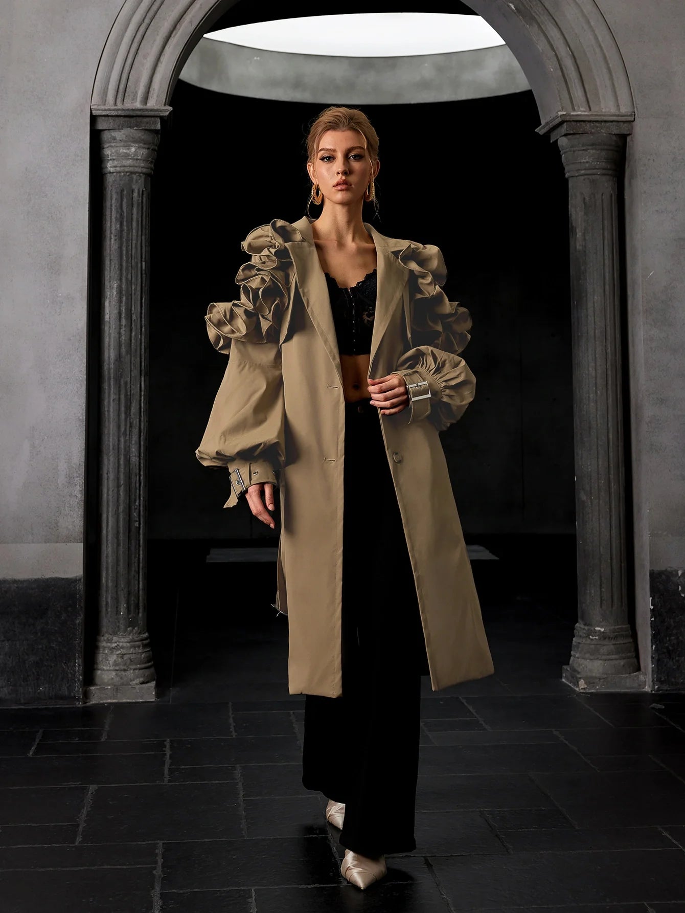 Tie-Waist Tunic Coat
