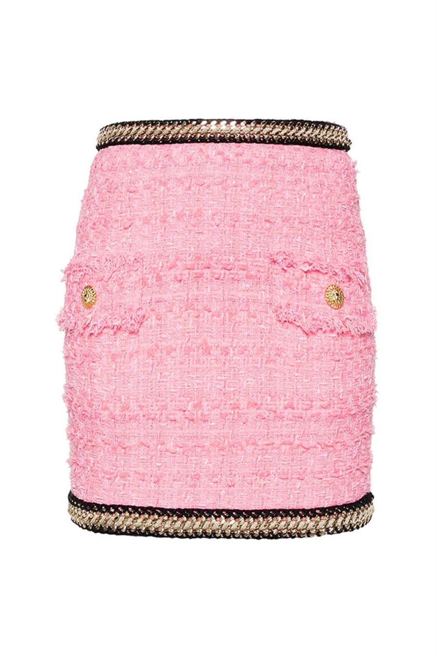 Betty Tweed Chain Crop Top