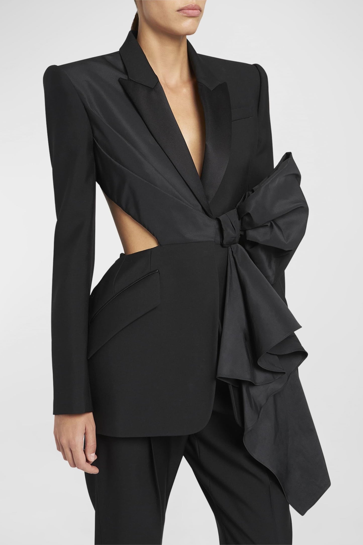 Layla Cutout Bow-embellished Blazer - Black