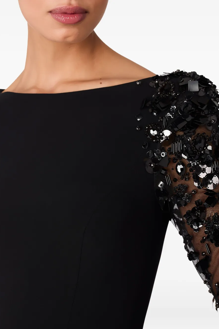 Lafay Sequin Embellished Maxi Dress - Black