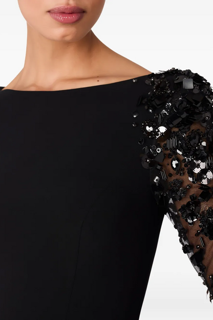 Lafay Sequin Embellished Maxi Dress - Black