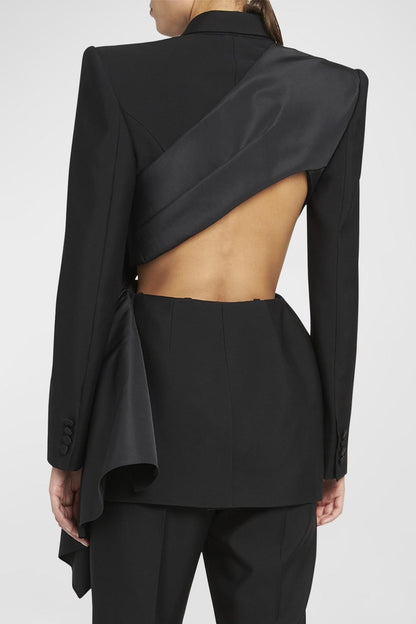 Layla Cutout Bow-embellished Blazer - Black