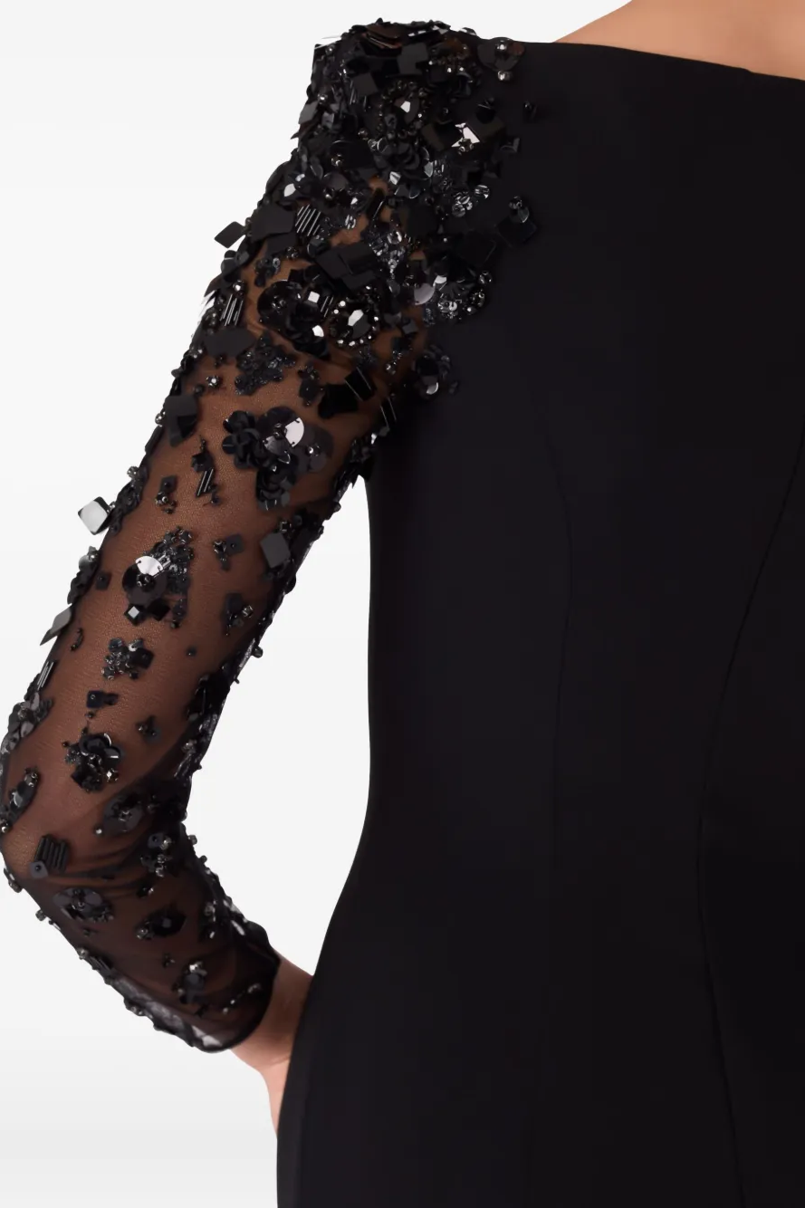 Lafay Sequin Embellished Maxi Dress - Black