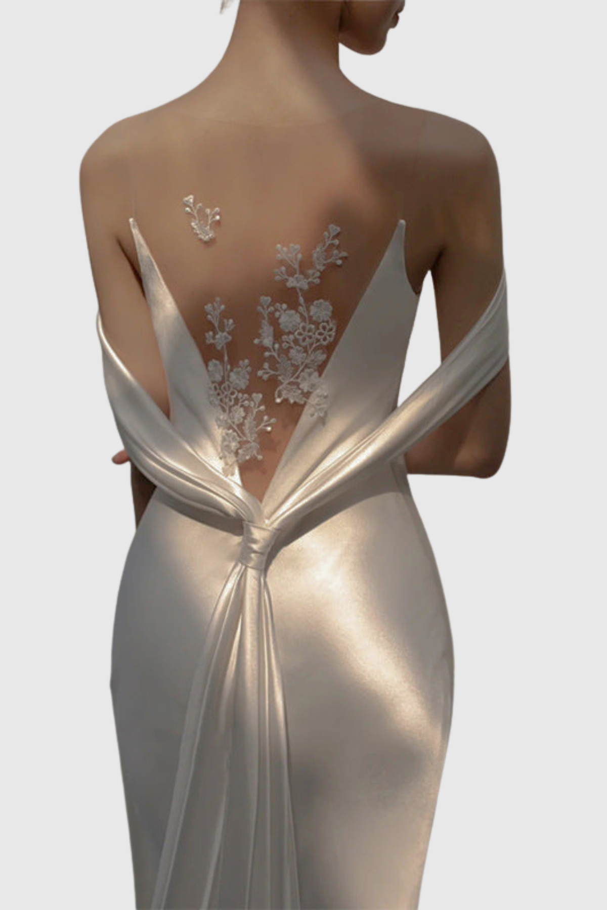 Egonia Floral Lace Satin Maxi Dress