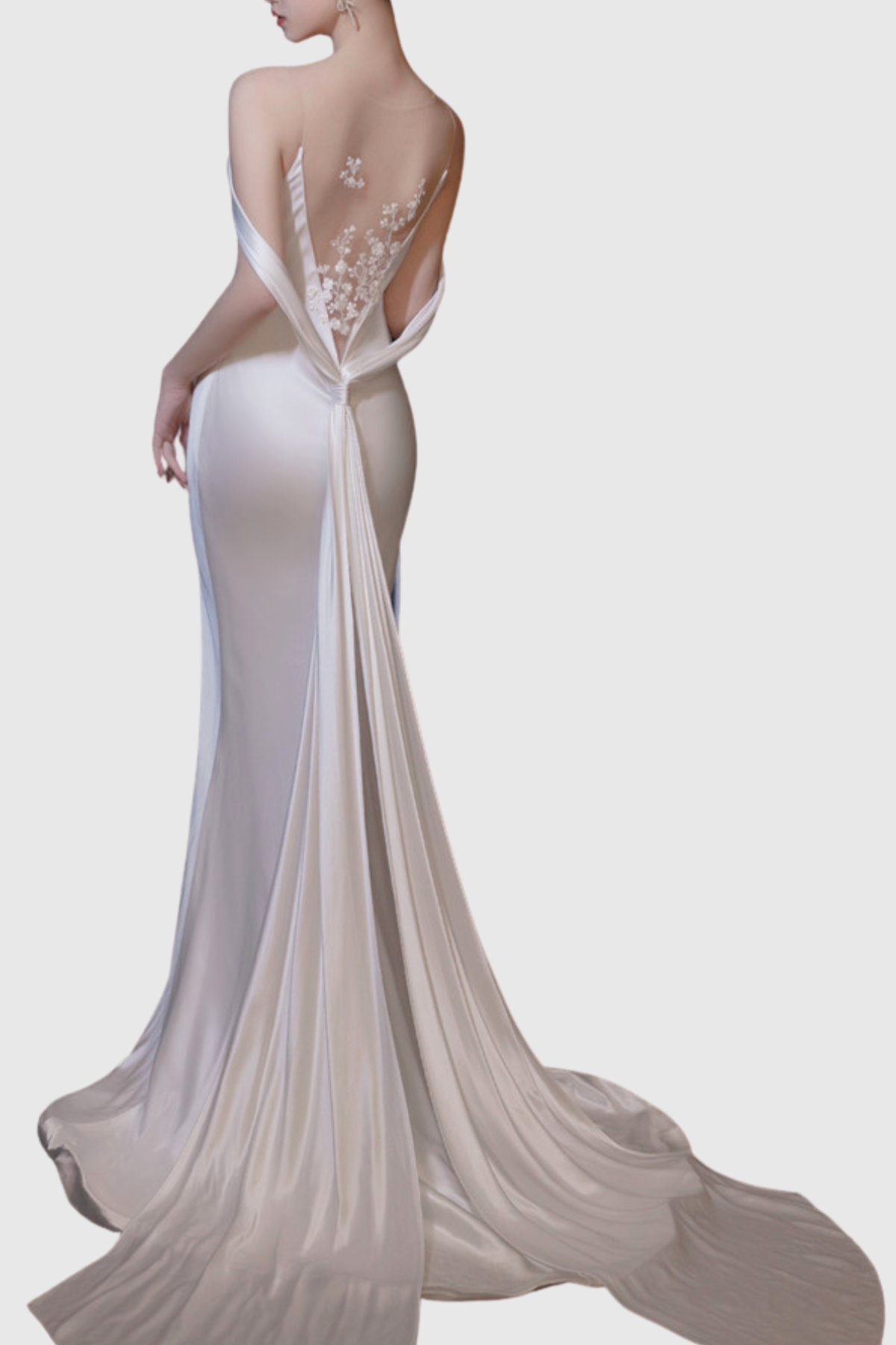 Egonia Floral Lace Satin Maxi Dress