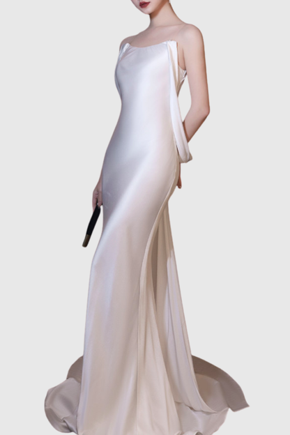 Egonia Floral Lace Satin Maxi Dress