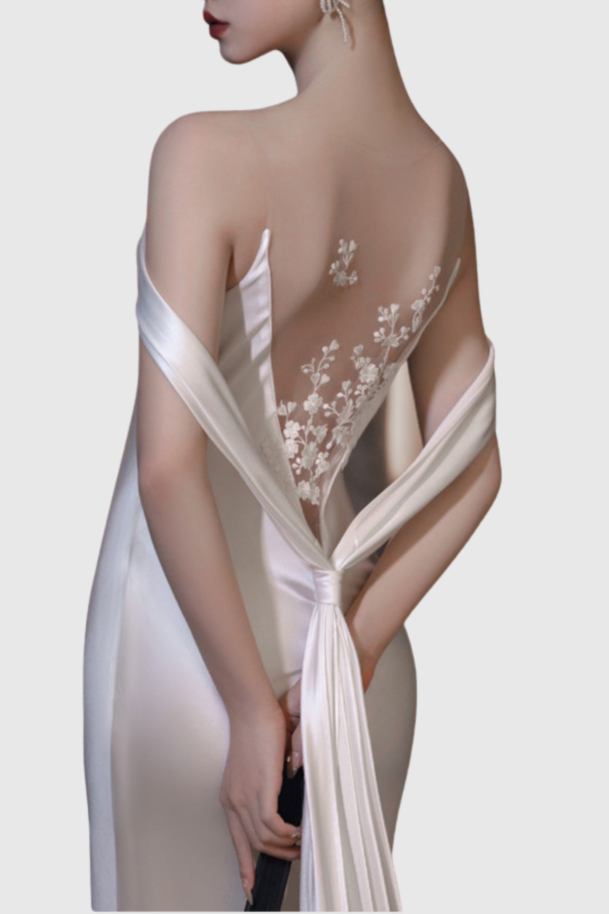 Egonia Floral Lace Satin Maxi Dress