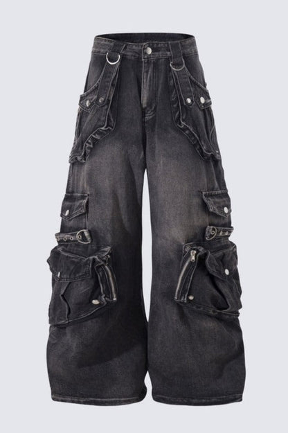 Elysia Cargo Jeans - Black