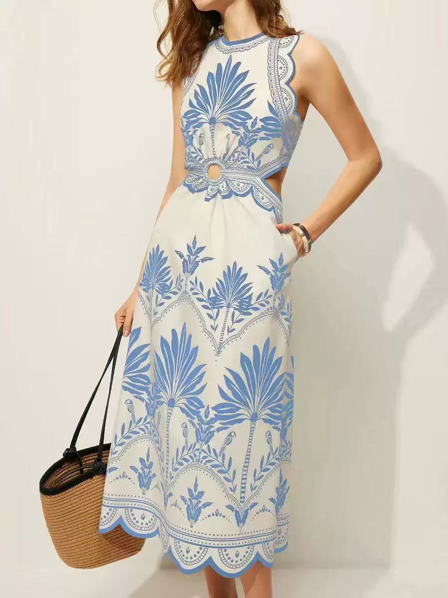 Floral Print Fit & Flare Midi Dress