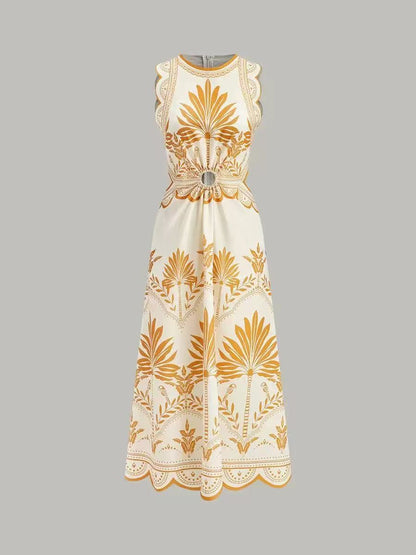 Floral Print Fit & Flare Midi Dress