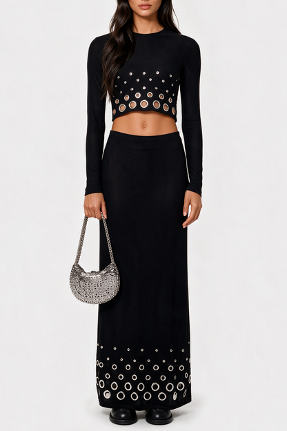 Aalto Metal Eyelets Top & Maxi Skirt Set