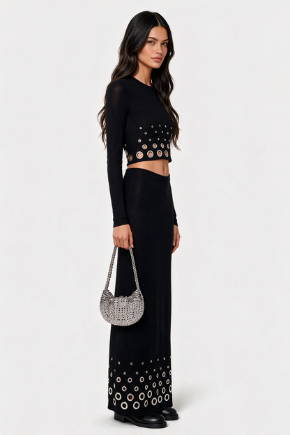 Aalto Metal Eyelets Top & Maxi Skirt Set