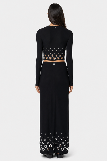 Aalto Metal Eyelets Top & Maxi Skirt Set