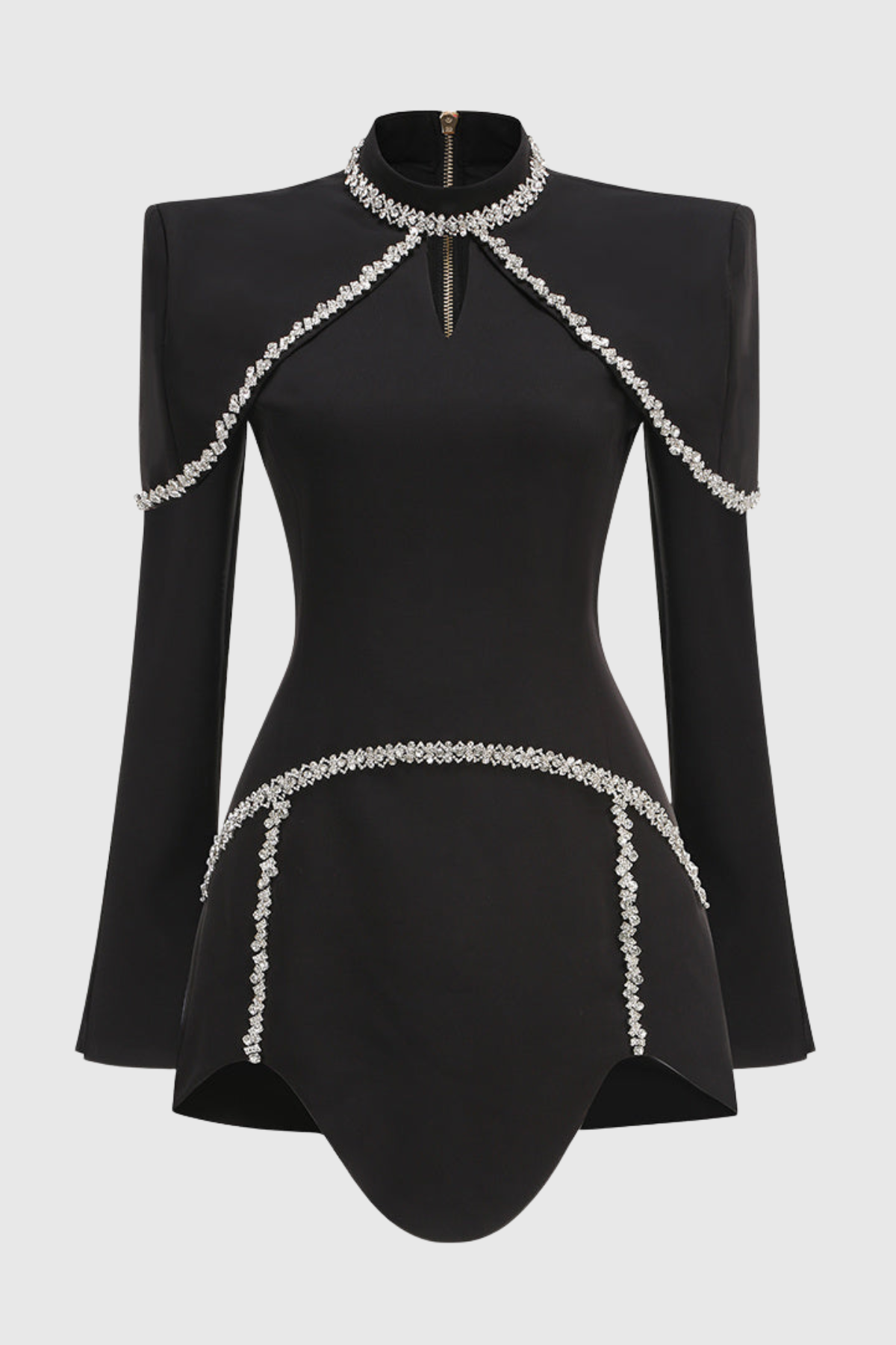 Aamra Crystal Embellished Shawl Mini Dress